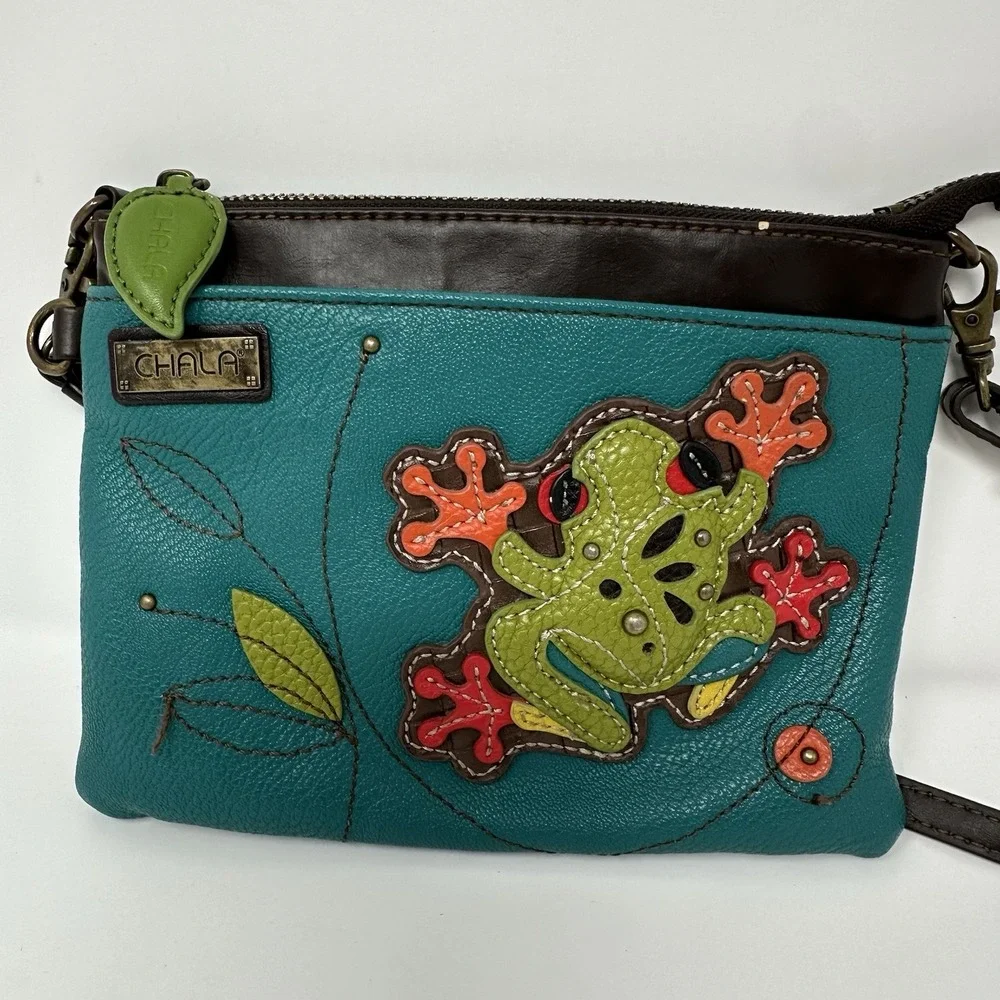 Chala FROG Mini Crossbody Purse Handbag Convertible Straps Turquoise
